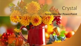  Presentation with vintage floral - Beautiful slide deck featuring autumn-floral-still-life backdrop and a yellow colored foreground
