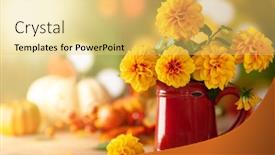  Presentation with vintage floral - Slide deck featuring autumn-floral-still-life background and a yellow colored foreground