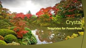  Presentation with japan - Beautiful PPT layouts featuring autumn-foliage-in-nikko-japan backdrop and a tawny brown colored foreground