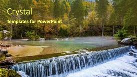  Presentation with valley dam - Amazing slide deck having autumn-forest-in-a-mountain backdrop and a tawny brown colored foreground
