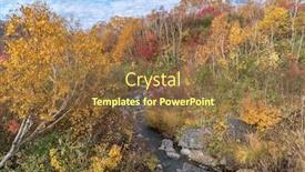  Presentation with onsen - Colorful slide set enhanced with autumn-forest-onsen-lake backdrop and a tawny brown colored foreground