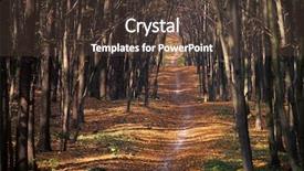  Presentation with green nature - PPT theme with autumn forest trees nature green background and a tawny brown colored foreground