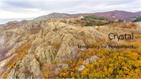  Presentation with mountains forests green forest - Slide set featuring autumn forest with green yellow background and a  colored foreground