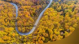  Presentation with yellow green - Beautiful PPT theme featuring autumn forest with green yellow backdrop and a  colored foreground