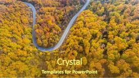  Presentation with abstract green forest - Cool new PPT theme with autumn forest with green yellow backdrop and a  colored foreground