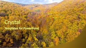  Presentation with abstract green forest - Colorful presentation theme enhanced with autumn forest with green yellow backdrop and a tawny brown colored foreground