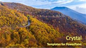  Presentation with red yellow green blue jigsaw - PPT layouts having autumn forest with green yellow background and a tawny brown colored foreground