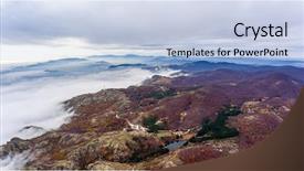  Presentation with yellow green - Presentation design consisting of autumn forest with green yellow background and a  colored foreground