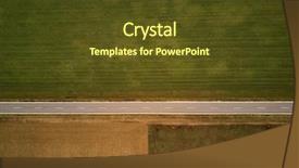  Presentation with highway - Presentation theme featuring autumn from above through field background and a tawny brown colored foreground