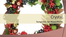 Presentation with nut - Audience pleasing PPT layouts consisting of autumn fruit and nut background border over white background backdrop and a soft green colored foreground