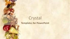  Presentation with nuts and dried fruits - Presentation featuring autumn fruits leaves and nuts on jute background and a cream colored foreground