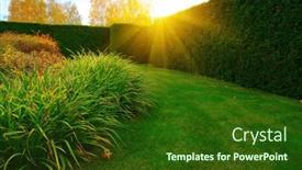  Presentation with garden - Slide deck enhanced with autumn-garden-with-green-grass background and a  colored foreground