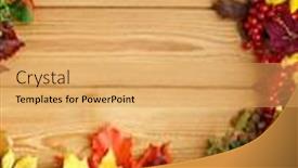  Presentation with fall leaves - Presentation theme consisting of autumn-harvest-frame-fall-leaves background and a yellow colored foreground