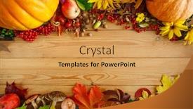  Presentation with fall leaves - Beautiful presentation theme featuring autumn-harvest-frame-fall-leaves backdrop and a yellow colored foreground