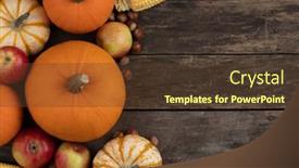  Presentation with hazelnuts - Amazing PPT layouts having autumn-harvest-still-life backdrop and a tawny brown colored foreground