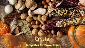  Presentation with harvest - Audience pleasing presentation design consisting of autumn-harvest backdrop and a tawny brown colored foreground