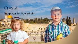  Presentation with judaism - Colorful presentation theme enhanced with autumn-holiday-sukkot-the-greatest backdrop and a light blue colored foreground