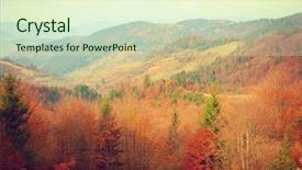  Presentation with pigeon ford mountains - Beautiful slide deck featuring autumn in carpathian mountains ukraine backdrop and a soft green colored foreground
