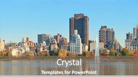  Presentation with new york city - Audience pleasing theme consisting of autumn in new york city backdrop and a violet colored foreground