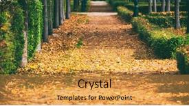  Presentation with fall leaves border autumn - PPT layouts with autumn in the park maple background and a yellow colored foreground