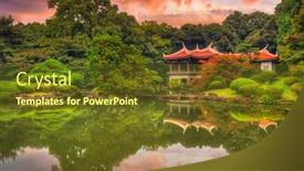  Presentation with tokyo - Presentation theme featuring autumn-in-the-park-tokyo background and a tawny brown colored foreground