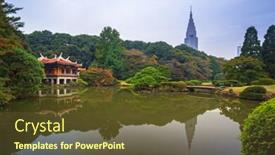  Presentation with tokyo - Audience pleasing presentation consisting of autumn-in-the-shinjuku-park backdrop and a tawny brown colored foreground