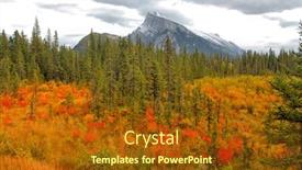  Presentation with banff national park - Presentation design consisting of sundance - autumn in vermilion lakes area background and a tawny brown colored foreground