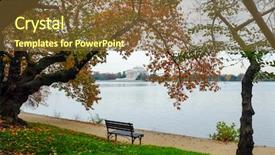  Presentation with memorial - Audience pleasing PPT theme consisting of autumn in washington dc - jefferson memorial as seen from tidal basin backdrop and a tawny brown colored foreground