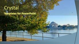  Presentation with memorial - Colorful presentation theme enhanced with autumn in washington dc - jefferson memorial as seen from tidal basin backdrop and a tawny brown colored foreground