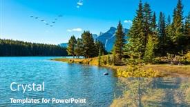  Presentation with summer sun - Slide deck with autumn-indian-summer-in-canada background and a teal colored foreground