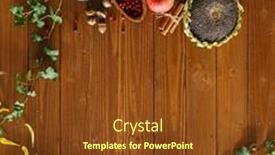  Presentation with inspiration - PPT theme consisting of autumn-inspiration-on-wooden-background background and a tawny brown colored foreground