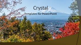  Presentation with mount fuji - Slide set with autumn japan - maple tree and mount fuji background and a light blue colored foreground