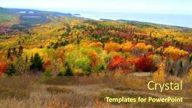  Presentation with copper - Amazing presentation theme having autumn landscape at copper harbor in michigan's upper peninsula backdrop and a tawny brown colored foreground