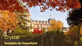  Presentation with europe - PPT layouts consisting of autumn-landscape-baden-baden-europe background and a tawny brown colored foreground