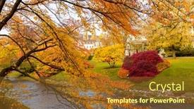  Presentation with europe - Theme with autumn-landscape-baden-baden-europe background and a tawny brown colored foreground
