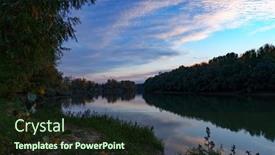  Presentation with autumn blue - Amazing PPT layouts having autumn-landscape-beautiful-sunset backdrop and a wine colored foreground