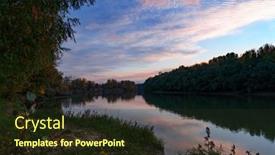  Presentation with autumn blue - Theme with autumn-landscape-beautiful-sunset background and a wine colored foreground