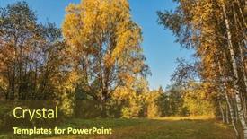  Presentation with meadow - Slides consisting of autumn-landscape-bush-and-trees background and a tawny brown colored foreground