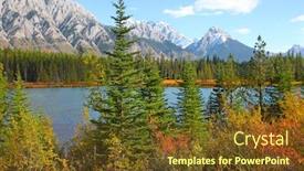  Presentation with banff national park - Cool new presentation theme with autumn-landscape-in-banff-national backdrop and a tawny brown colored foreground