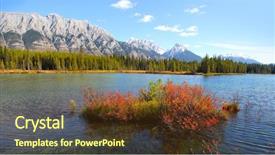  Presentation with banff national park - Slide set having autumn landscape in banff national background and a tawny brown colored foreground