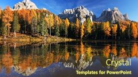  Presentation with autumn - Colorful presentation enhanced with autumn-landscape-in-cadini-di backdrop and a tawny brown colored foreground