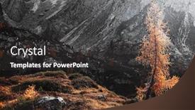  Presentation with autumn - Cool new presentation design with autumn-landscape-in-cadini-di backdrop and a dark gray colored foreground