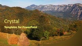  Presentation with europe - Audience pleasing presentation theme consisting of mehedinti - autumn landscape in cernei mountains backdrop and a tawny brown colored foreground