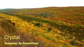  Presentation with copper - Slides featuring autumn landscape in michigan's upper peninsula near copper harbor background and a tawny brown colored foreground