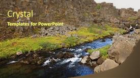  Presentation with national - Cool new slide deck with plate tectonics - autumn landscape in pingvellir national backdrop and a tawny brown colored foreground