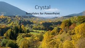  Presentation with fall mountains - PPT theme featuring autumn-landscape-in-savsat-district background and a light blue colored foreground