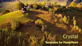  Presentation with romania - PPT theme consisting of autumn-landscape-in-the-carpathians background and a tawny brown colored foreground