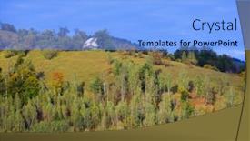  Presentation with romania - Theme having autumn-landscape-in-the-carpathians background and a light blue colored foreground