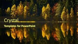  Presentation with reflecting - PPT theme with autumn-landscape-in-the-mountains background and a tawny brown colored foreground