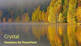  Presentation with reflecting - PPT theme having autumn-landscape-in-the-mountains background and a tawny brown colored foreground